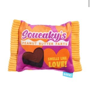 NWT Bark Box Squeaky Fart Hearts Peanut Butter Cups Valentine Multi-Part Dog Toy